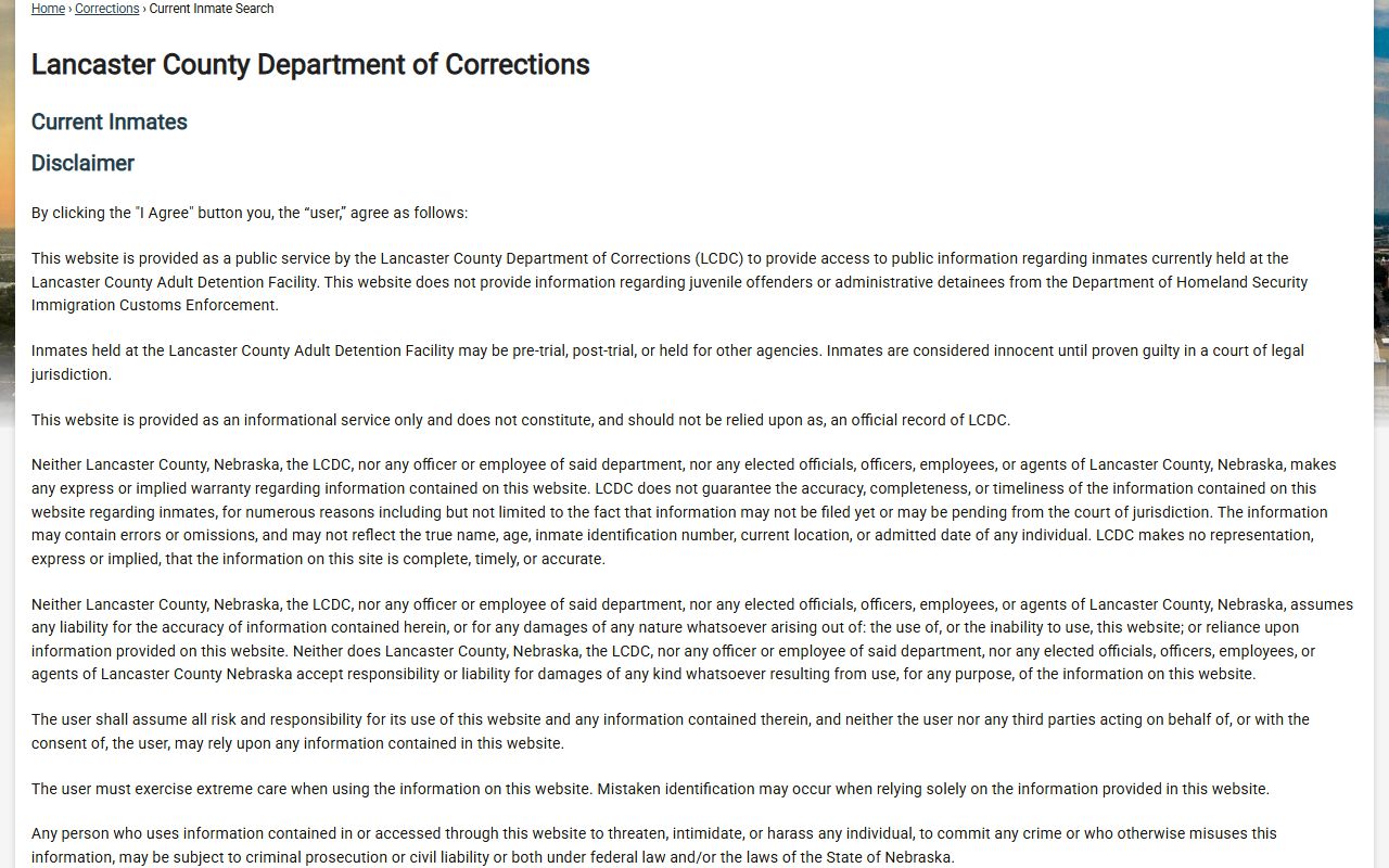 Lancaster County inmate population current inmate search roster entry